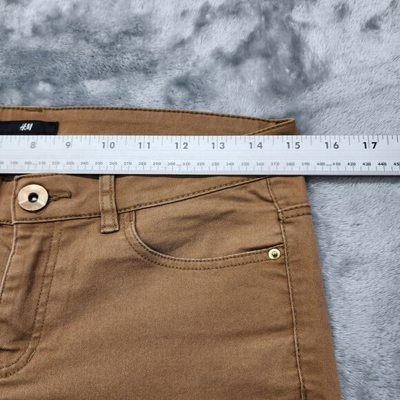 H&M Jeans Womens 8 Brown Low Rise Skinny Ankle Stretch Denim Casual Preppy - Picture 9 of 13